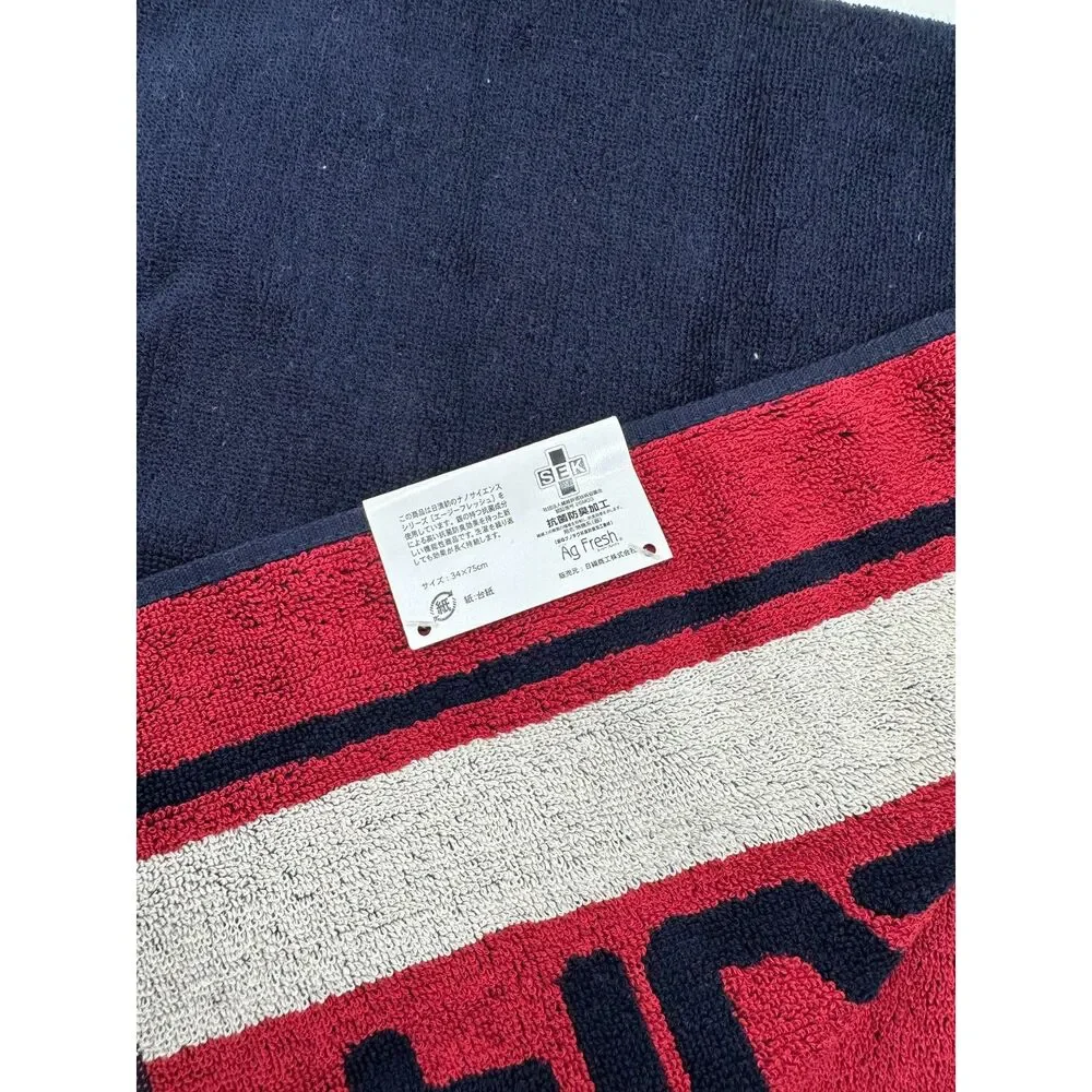Fila Japan Personal Towel 100% Cotton 30 x 13 Rectangular w/ Stripe NWT